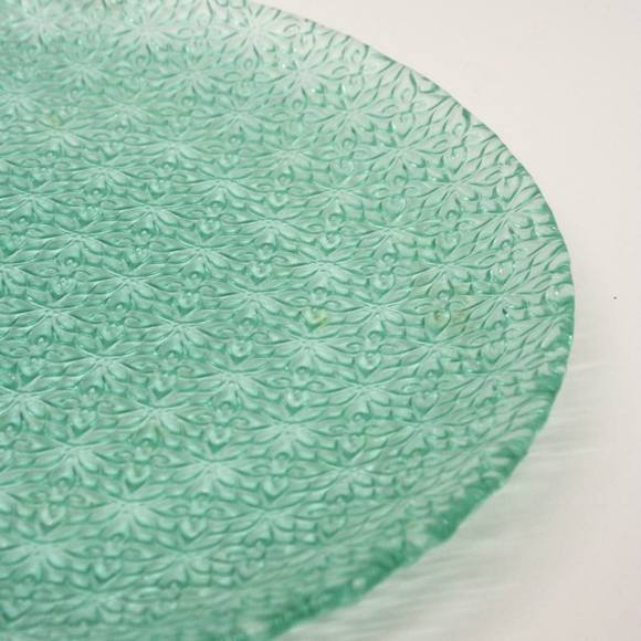 Aqua Textured Embossed Salad Plate - Picture 5 of 6